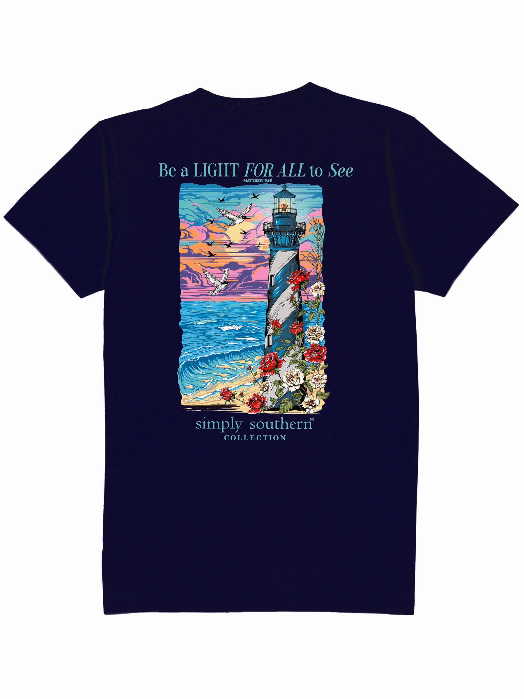 Simply Southern Lighthouse Beach T-Shirt - SimplyCuteTees
