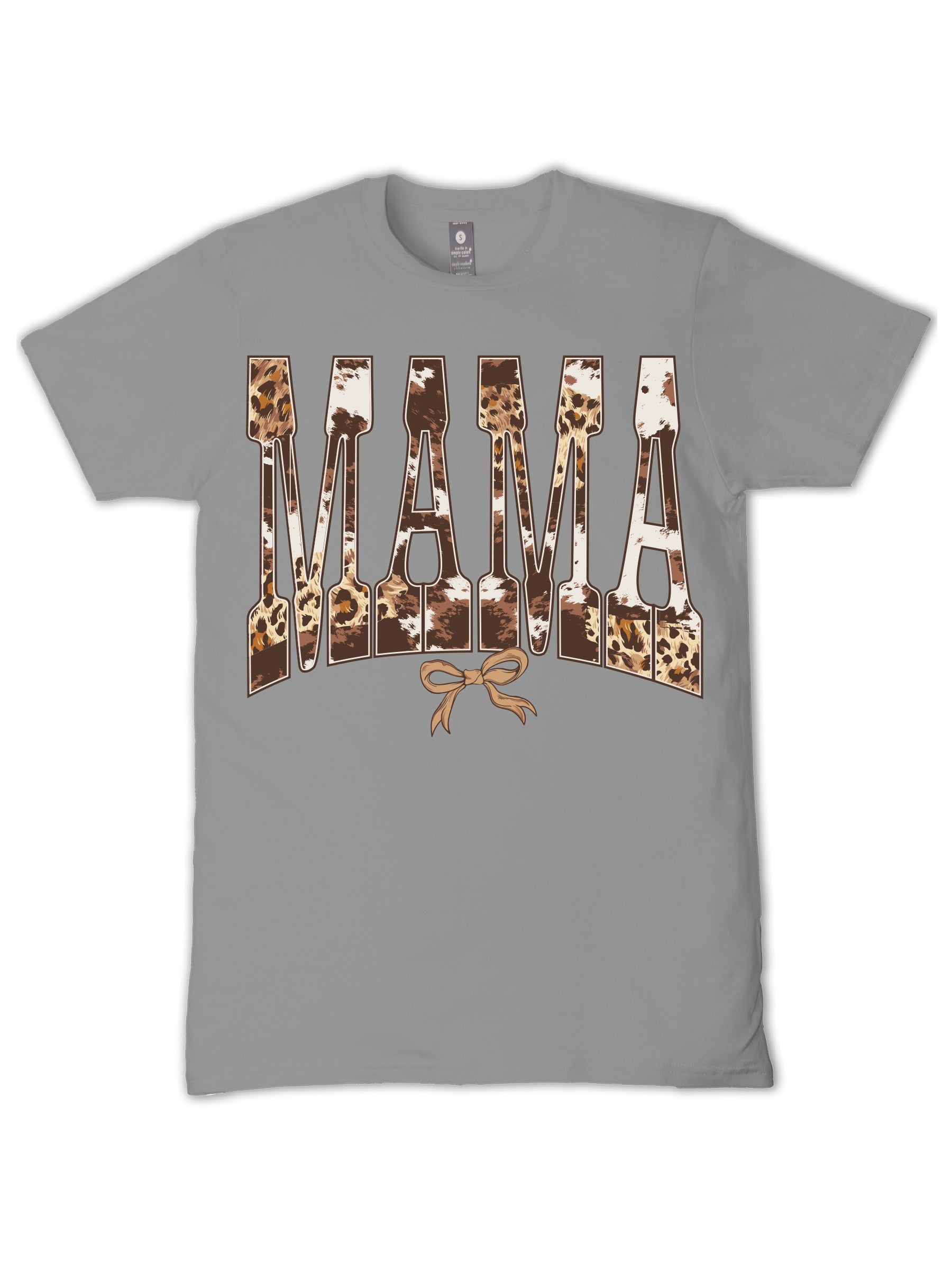 Simply Southern Cowhide Mama Bow Driftwood T-Shirt