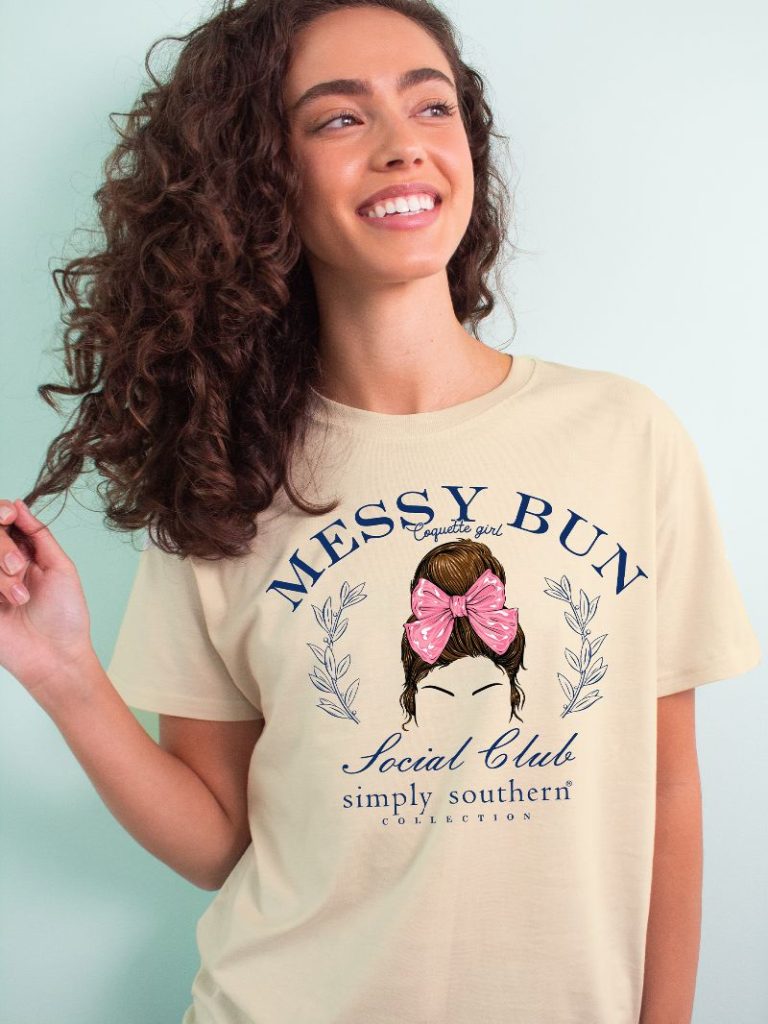 Simply Southern Messy Bun Social Club T-Shirt - SimplyCuteTees