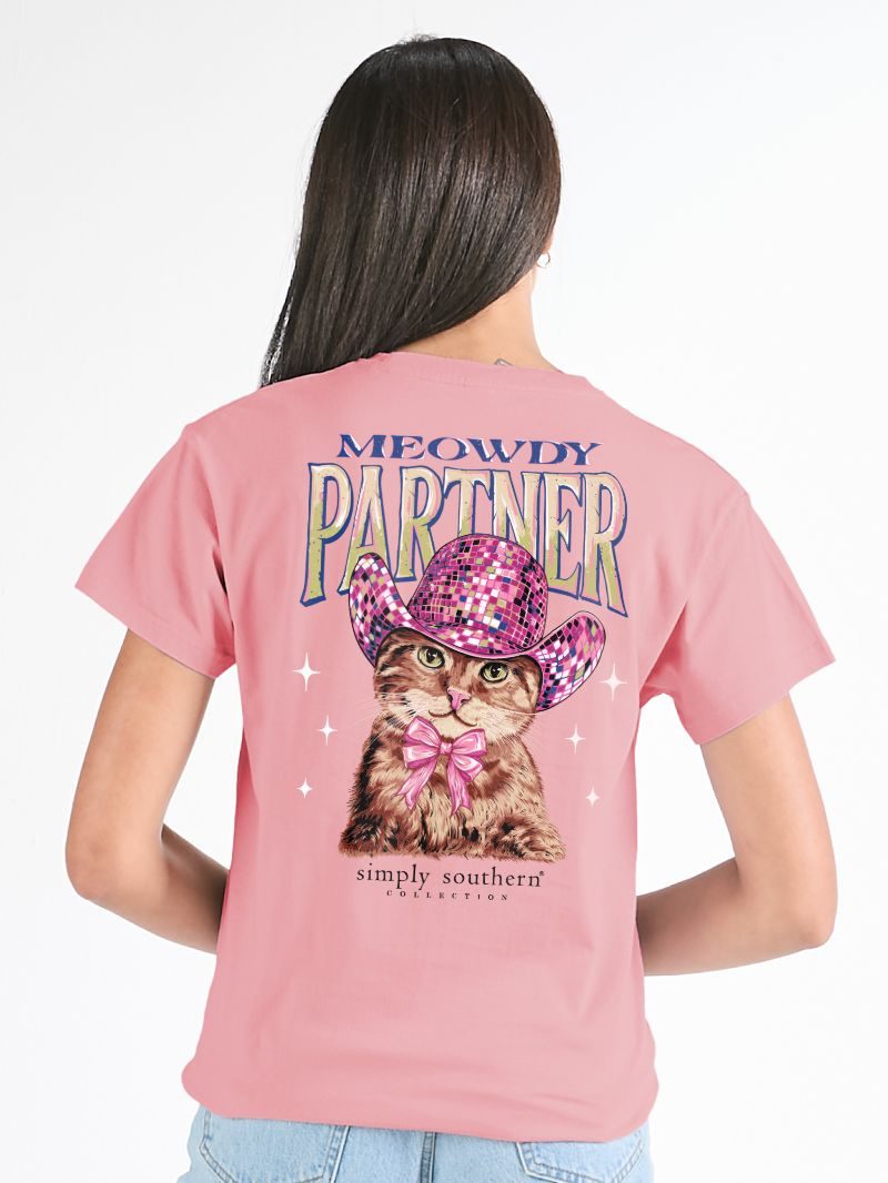 Simply Southern Meowdy Partner Tearose T-Shirt - SimplyCuteTees