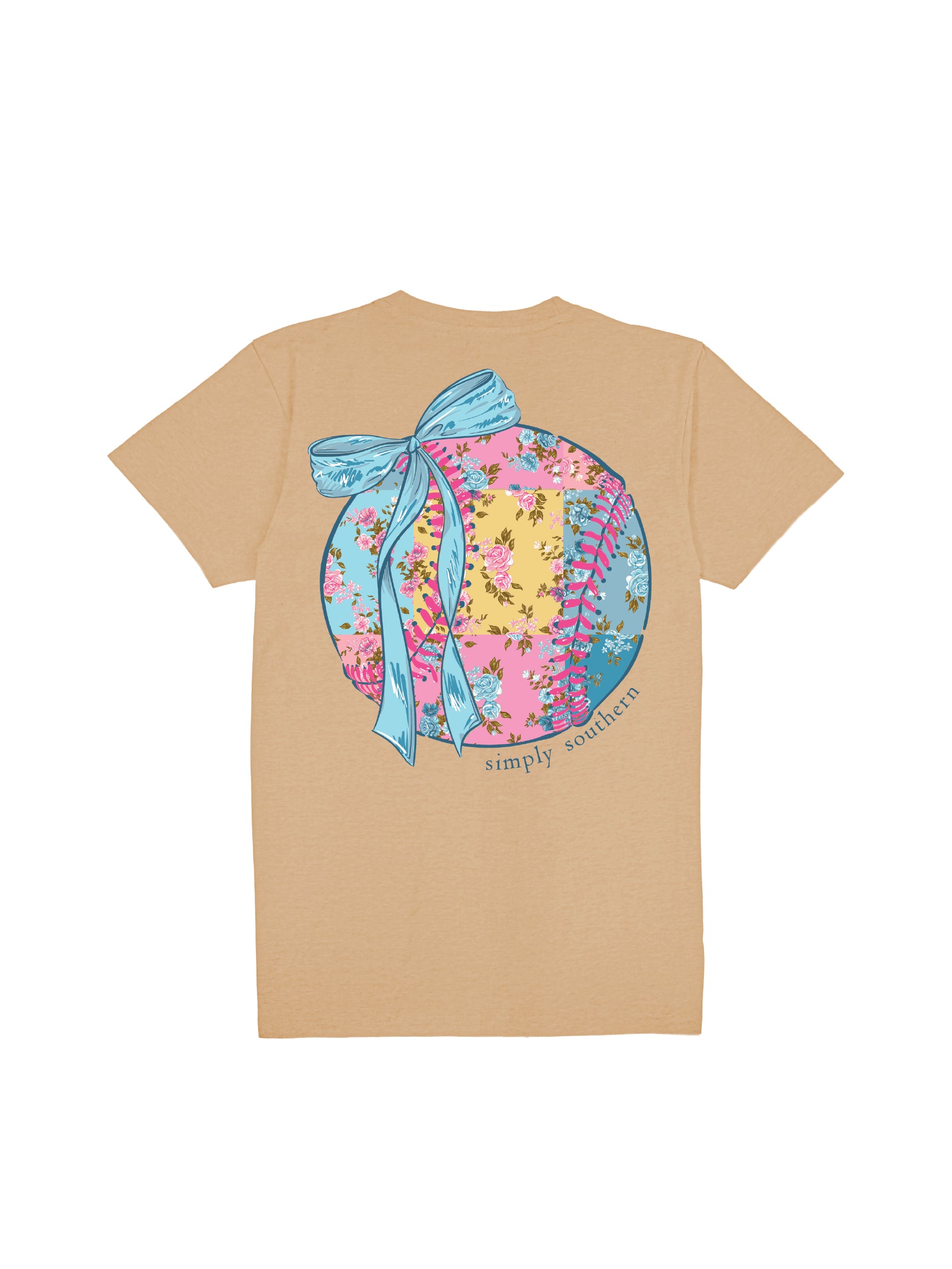 Simply Southern Bow Patch Baseball Softball T-Shirt - SimplyCuteTees