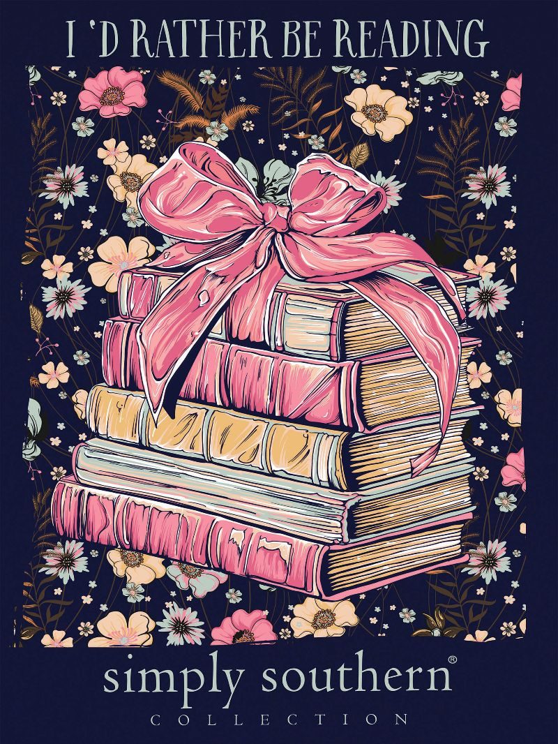 Simply Southern Reading Books Bow T-Shirt - SimplyCuteTees