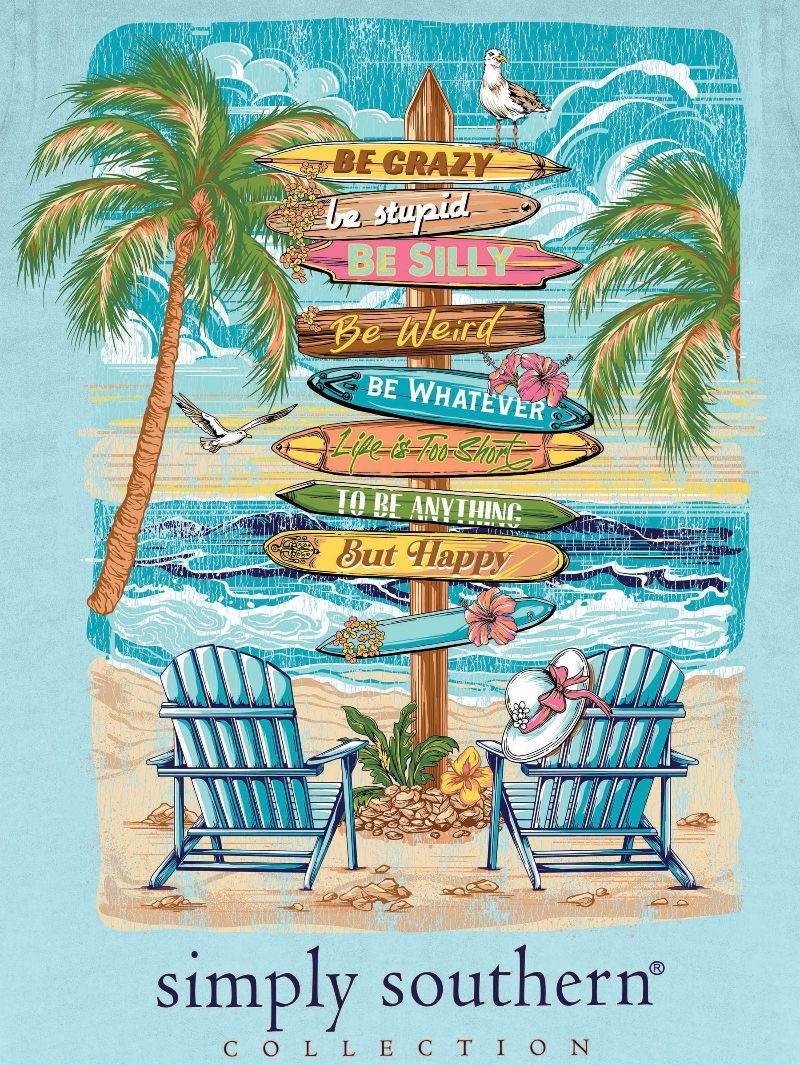 Simply Southern Beach Signs Washed Aqua T-Shirt - SimplyCuteTees