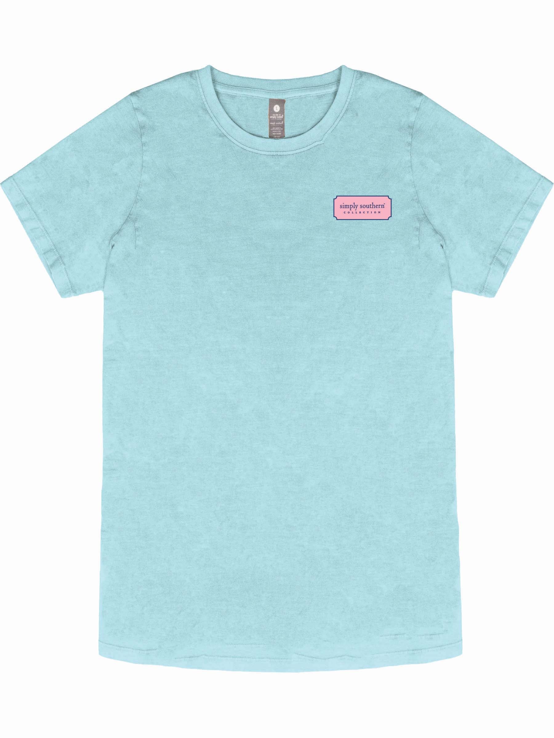 Simply Southern Beach Signs Washed Aqua T-Shirt - SimplyCuteTees