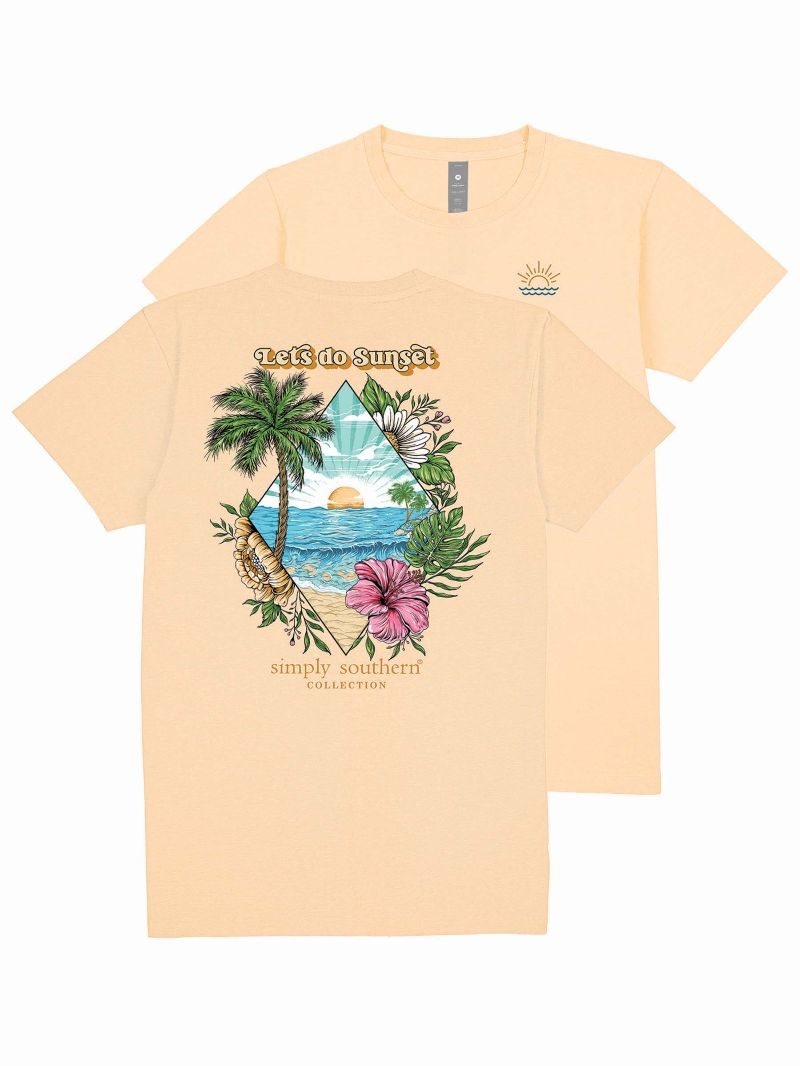 Simply Southern Sunset Beach Sun T-Shirt - SimplyCuteTees