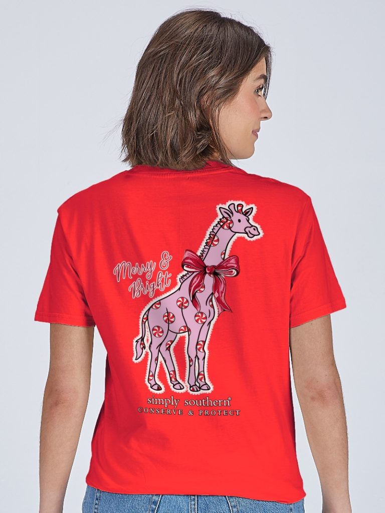 Simply Southern Giraffe Tracker Candy Holiday T-Shirt