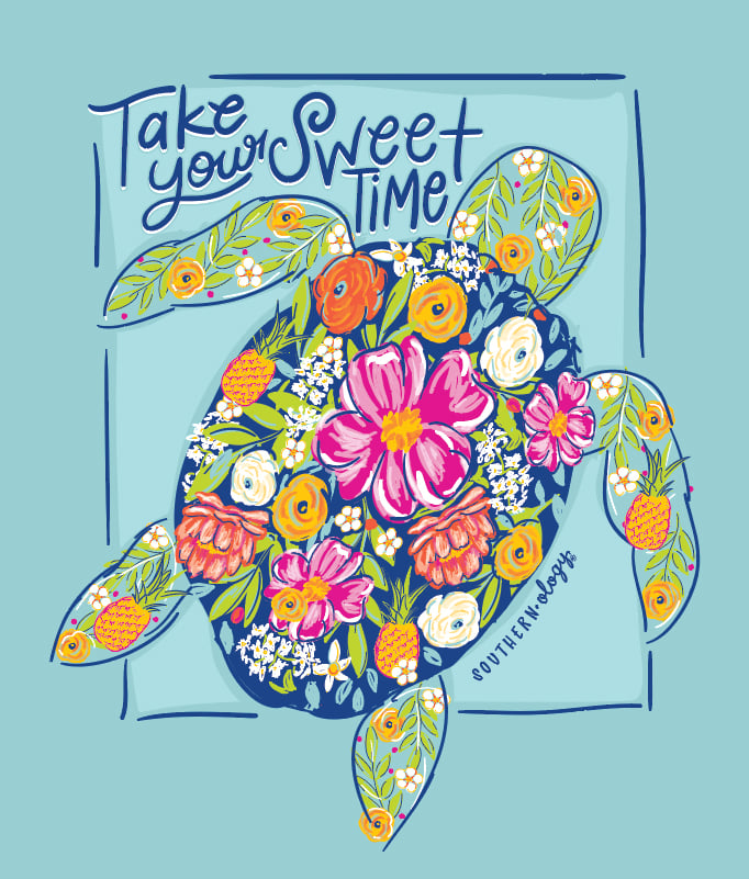 Southernology Sweet Time Turtle Comfort Colors T-Shirt - SimplyCuteTees
