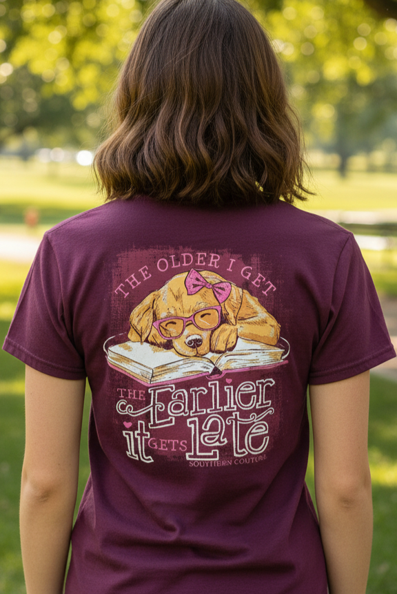 Southern Couture Classic Early Late Puppy T-Shirt - SimplyCuteTees