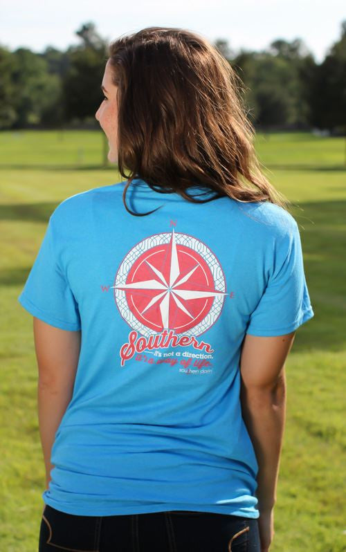Southern Darlin Compass Southern Way of Life Country Bright Girlie T-Shirt - SimplyCuteTees