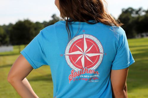 Southern Darlin Compass Southern Way of Life Country Bright Girlie T-Shirt - SimplyCuteTees