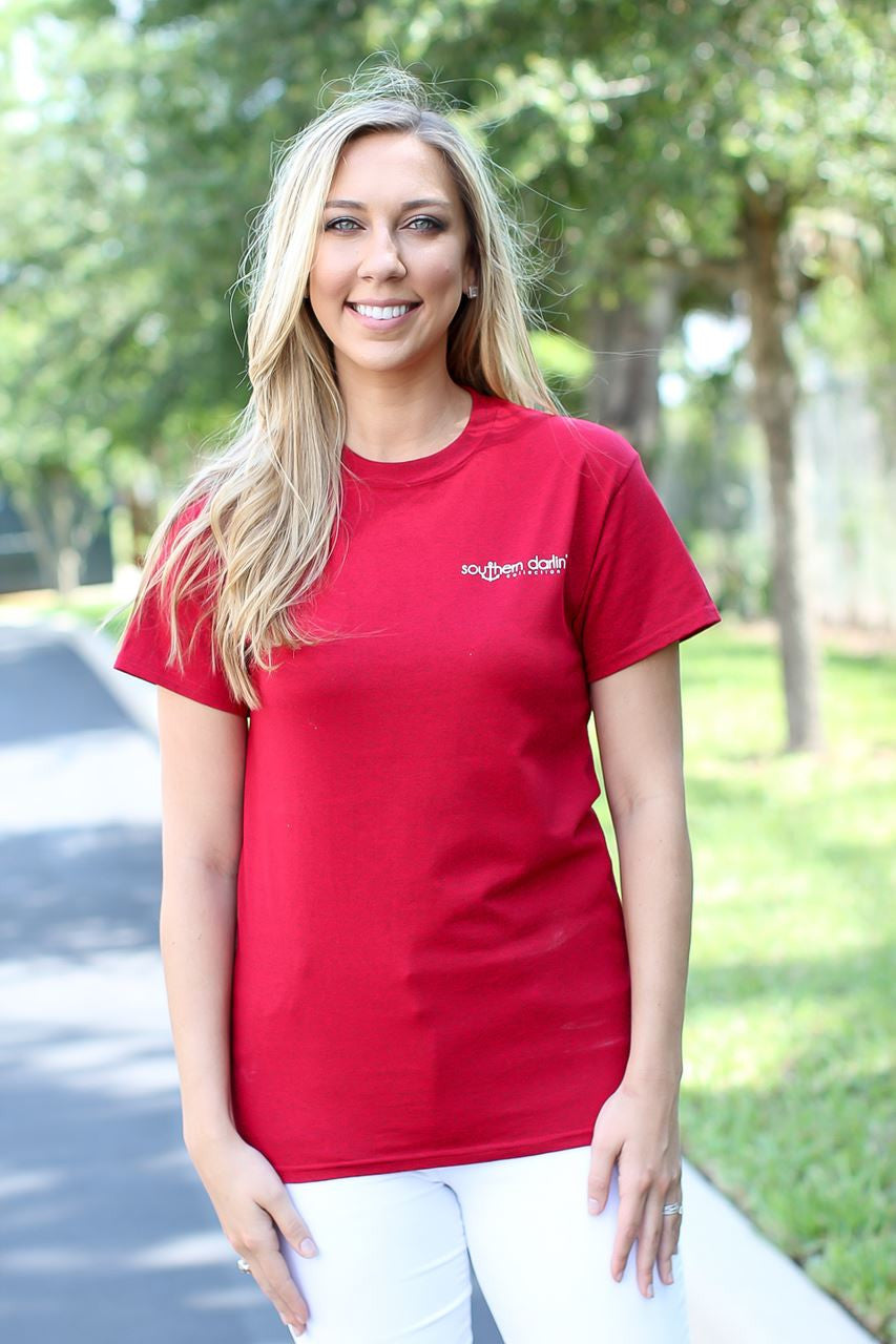 Southern Darlin With God All Things are Possible Christian Bright Girlie T-Shirt - SimplyCuteTees
