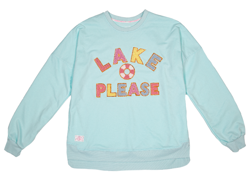 Simply Southern Sparkle Lake Please Long Sleeve Jersey Crew T-Shirt - SimplyCuteTees