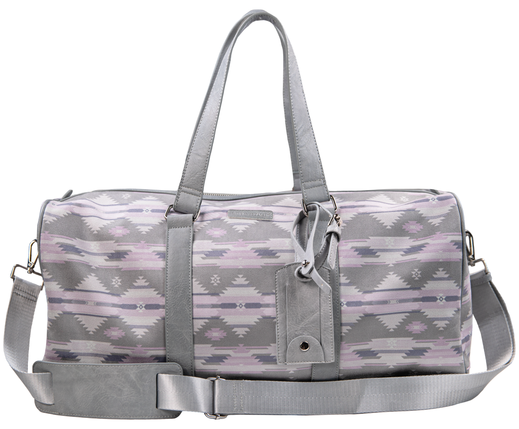Simply Southern Preppy Pattern Leather Duffle Travel Bag