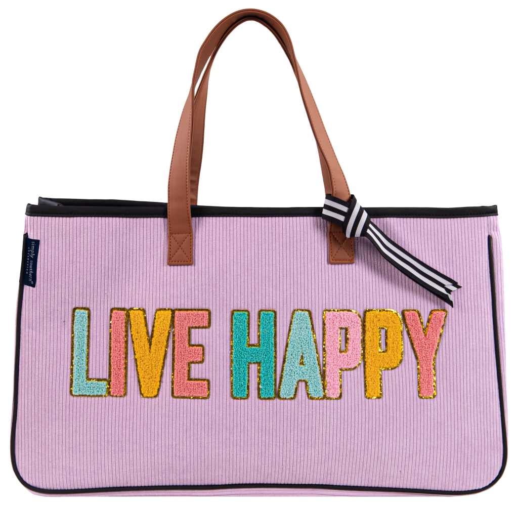 Simply Southern Preppy Sparkle Letters Tote Bag