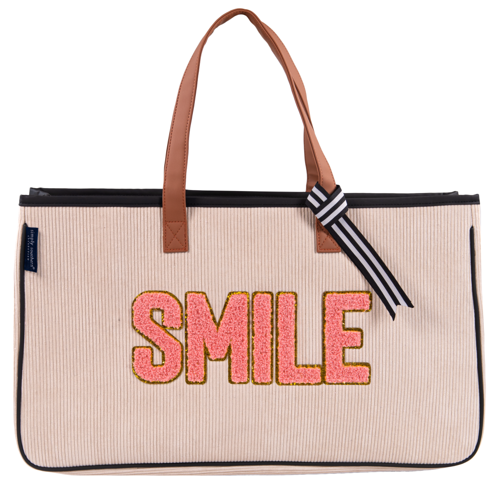 Simply Southern Preppy Sparkle Letters Tote Bag