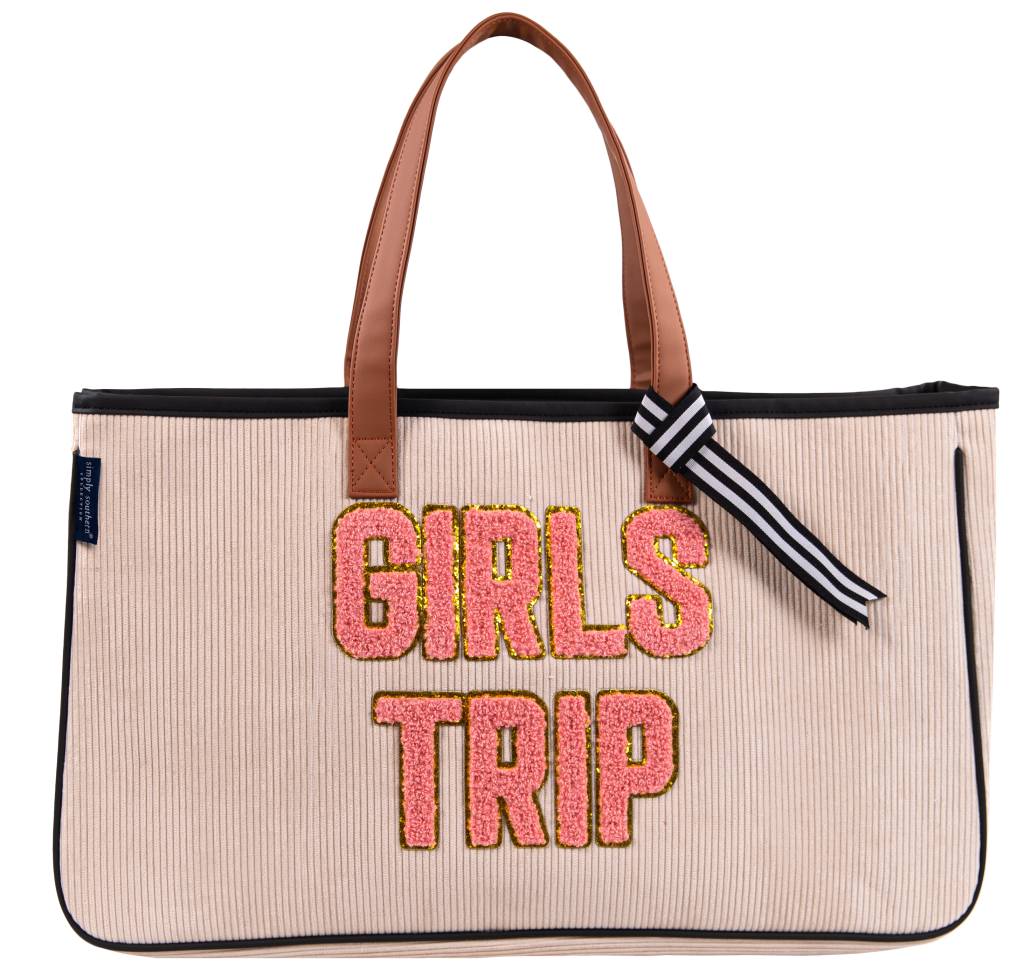 Simply Southern Preppy Sparkle Letters Tote Bag