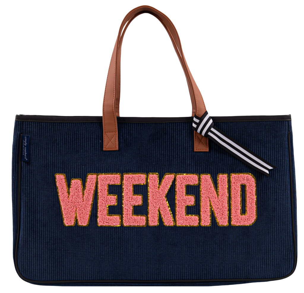 Simply Southern Preppy Sparkle Letters Tote Bag