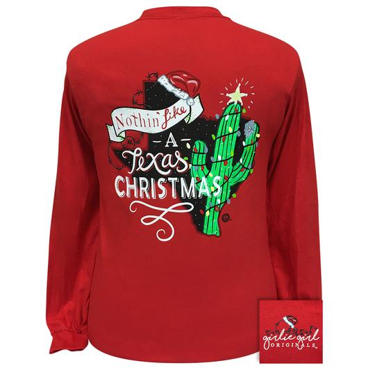 Girlie Girl Originals Texas Christmas Cactus Long Sleeves T Shirt