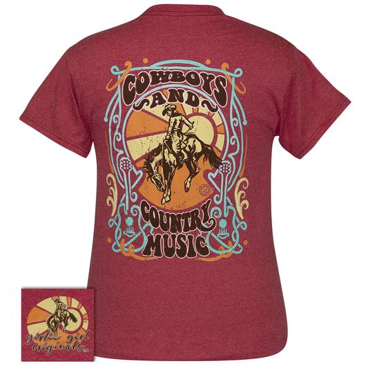 Girlie Girl Originals Preppy Cowboys and Country Music T-Shirt - SimplyCuteTees