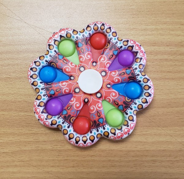 Aztec Patterned Fidget Spinner Push Pop It Bubble Fidget Toy - SimplyCuteTees