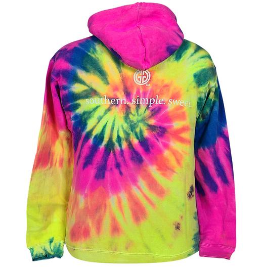 Girlie Girl Originals Logo Tie Dye Neon Long Sleeves Sweatshirt Hoodie - SimplyCuteTees