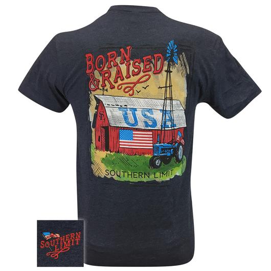 Southern Limits USA Born &amp; Raised Tractor Barn Unisex T-Shirt