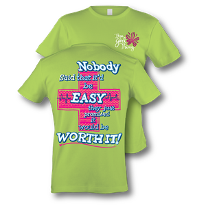 SALE Itsa girl Thing Funny Cross Nobody Said it Would be Easy Nurse Doctor EMT Medical Bright Girlie T-Shirt