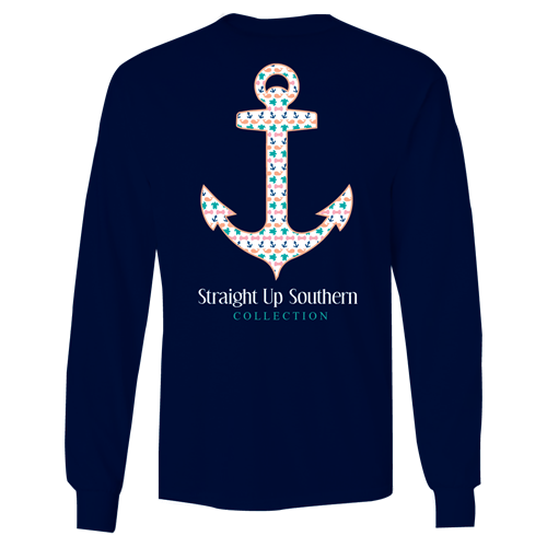 Itsa girl Thing Straight Up Southern Collection Anchor Girlie Bright Long Sleeves T Shirt - SimplyCuteTees