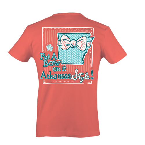 Itsa girl Thing Put a Bow On It Arkansas Style State Southern Bright Girlie T-Shirt - SimplyCuteTees