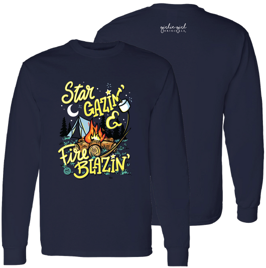 Girlie Girl Originals Star Gazin Fire Blazin Fall Long Sleeves T Shirt - SimplyCuteTees
