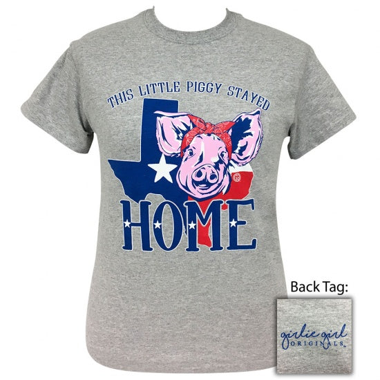 Girlie Girl Originals Preppy Piggy Home Texas T-Shirt - SimplyCuteTees