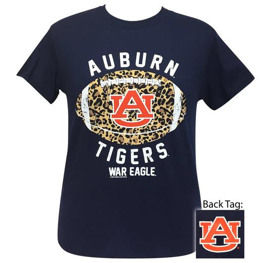 Alabama Auburn Leopard Football T-Shirt