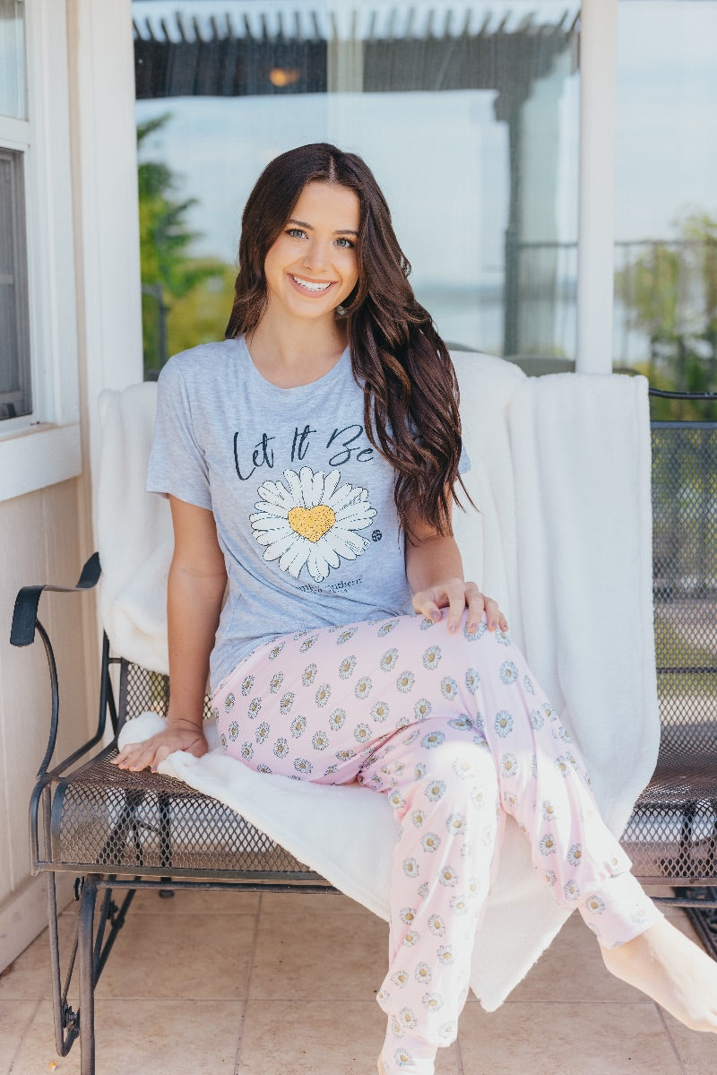 Simply Southern Let It Be PJ Pants &amp; T-Shirt Set - SimplyCuteTees