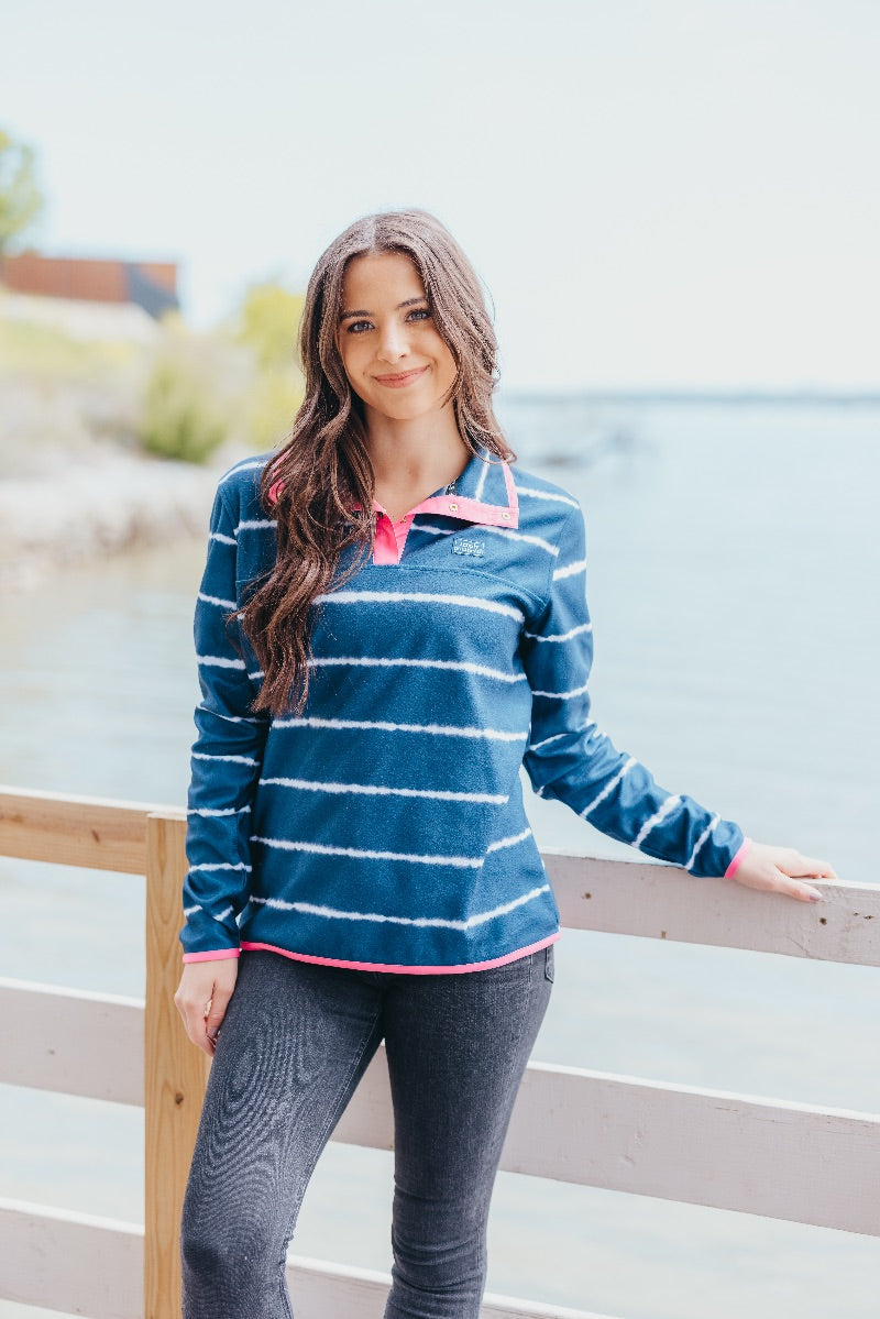 Simply Southern Tie Dye Stripe Pullover Jacket