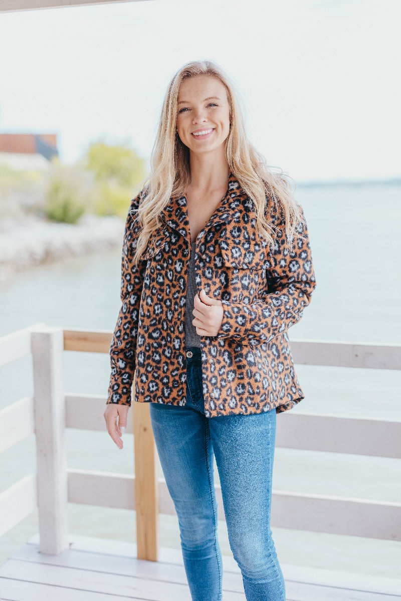 Simply Southern Leopard Sweater Jacket Shacket - SimplyCuteTees