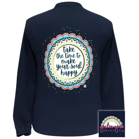 Girlie Girl Originals Preppy Make Your Soul Happy Mandala Long Sleeve T-Shirt