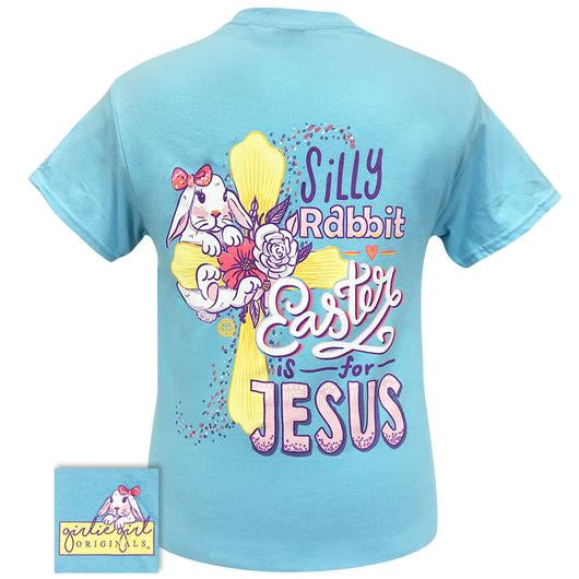 Girlie Girl Originals Preppy Easter Is For Jesus Rabbit T-Shirt - SimplyCuteTees