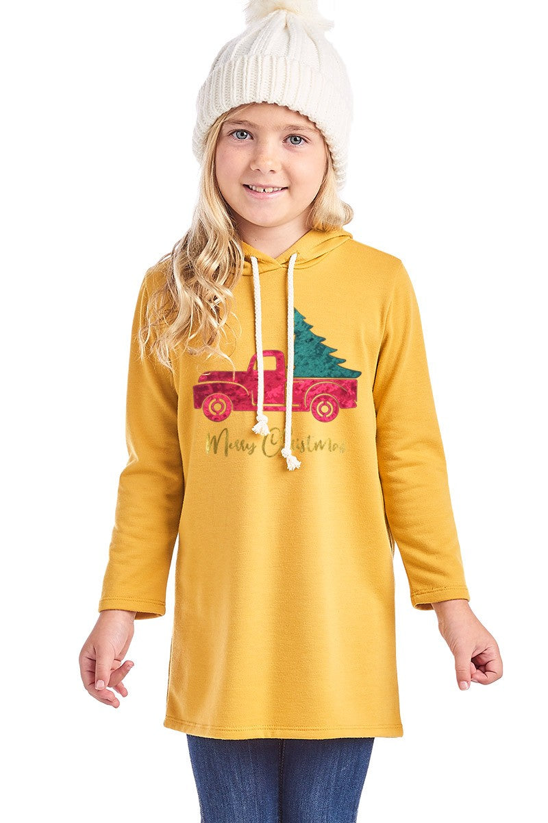 SALE Youth Merry Christmas Truck French Terry Hoodie - SimplyCuteTees