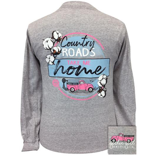 Girlie Girl Originals Country Roads Cotton Long Sleeves T Shirt - SimplyCuteTees