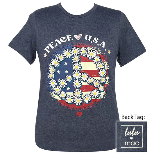 Girlie Girl Lulu Mac Peace USA Canvas T-Shirt