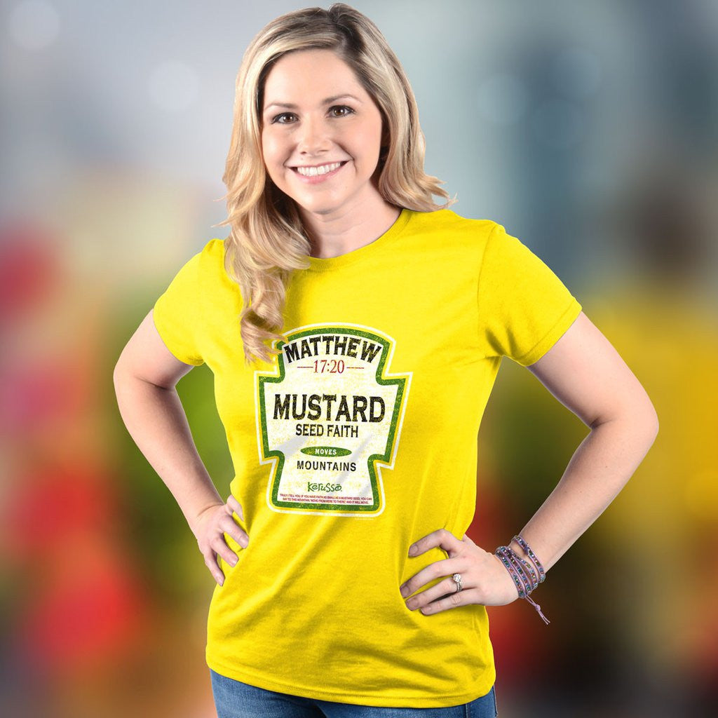 Kerusso Mustard Seed Faith Moves Mountains Unisex Bright T Shirt - SimplyCuteTees