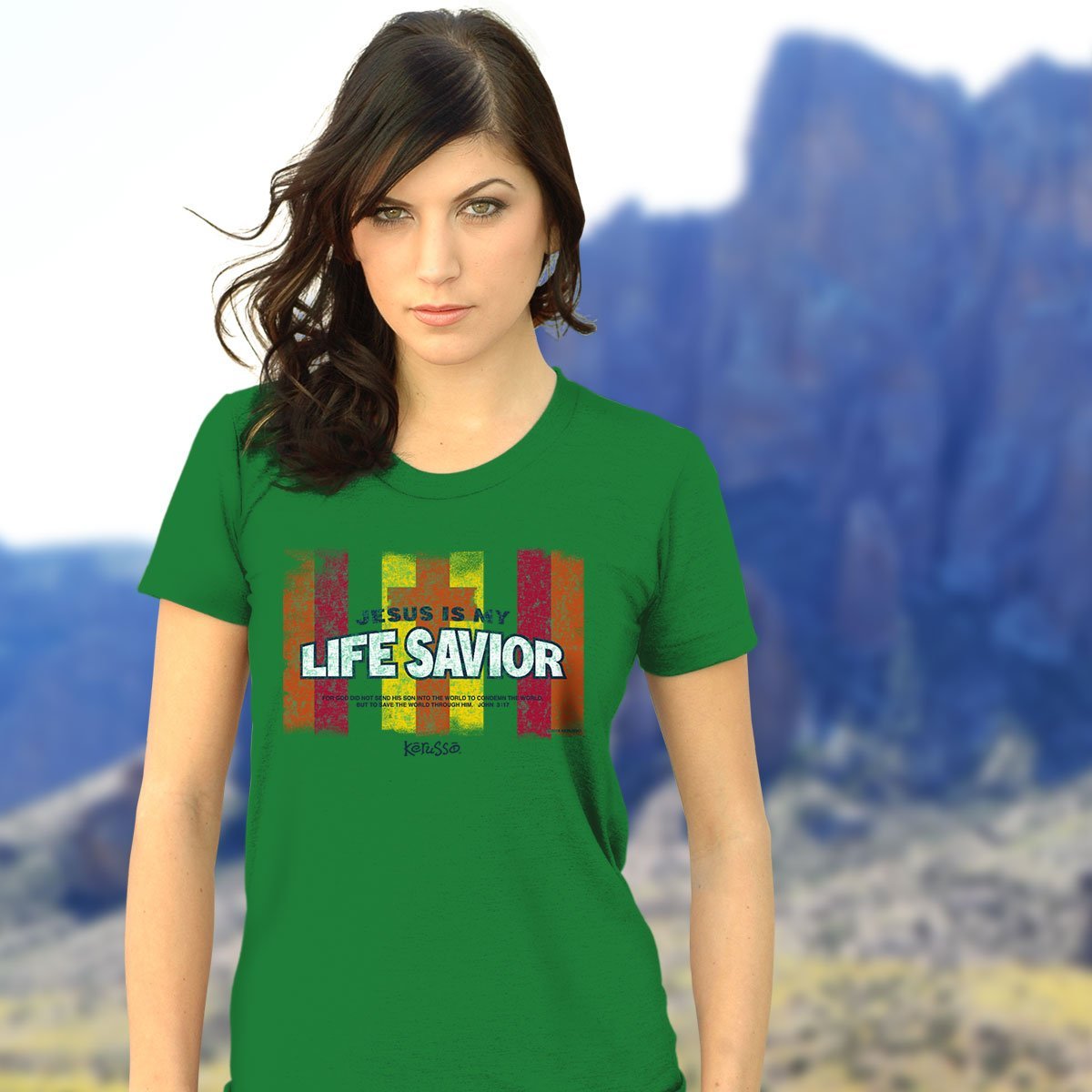Kerusso Jesus is my Life Savior Christian Unisex Bright T Shirt