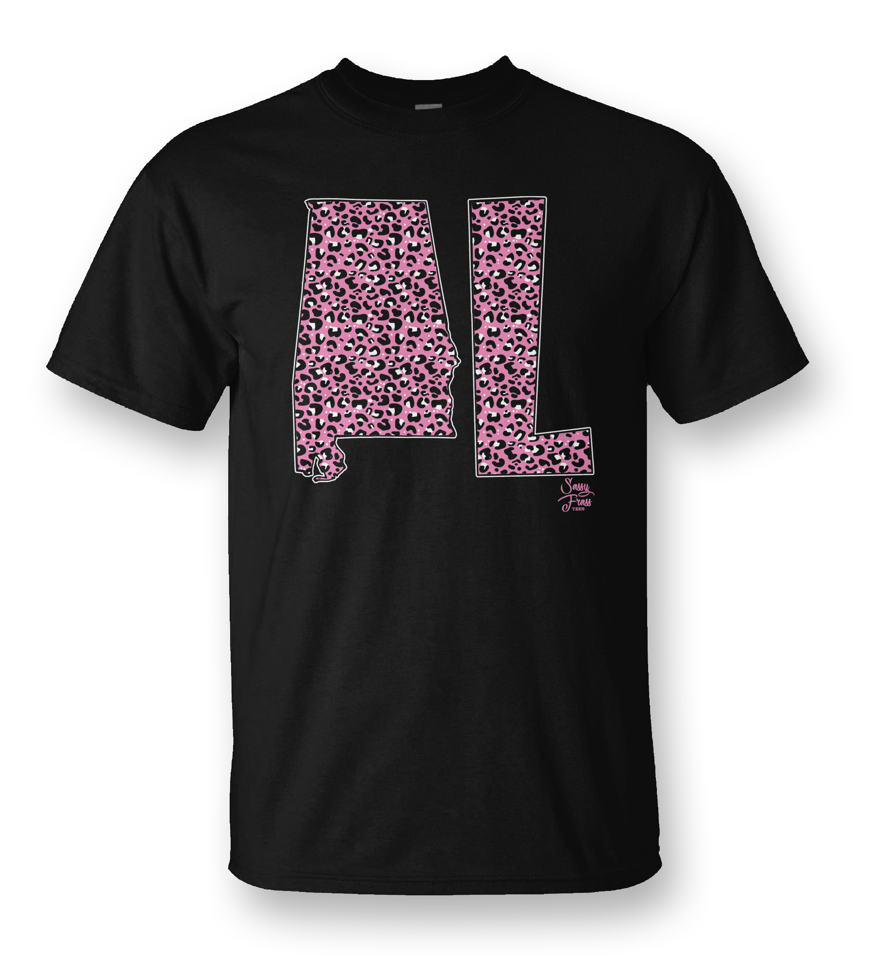 Sassy Frass Alabama Leopard State Canvas Bright Girlie T Shirt