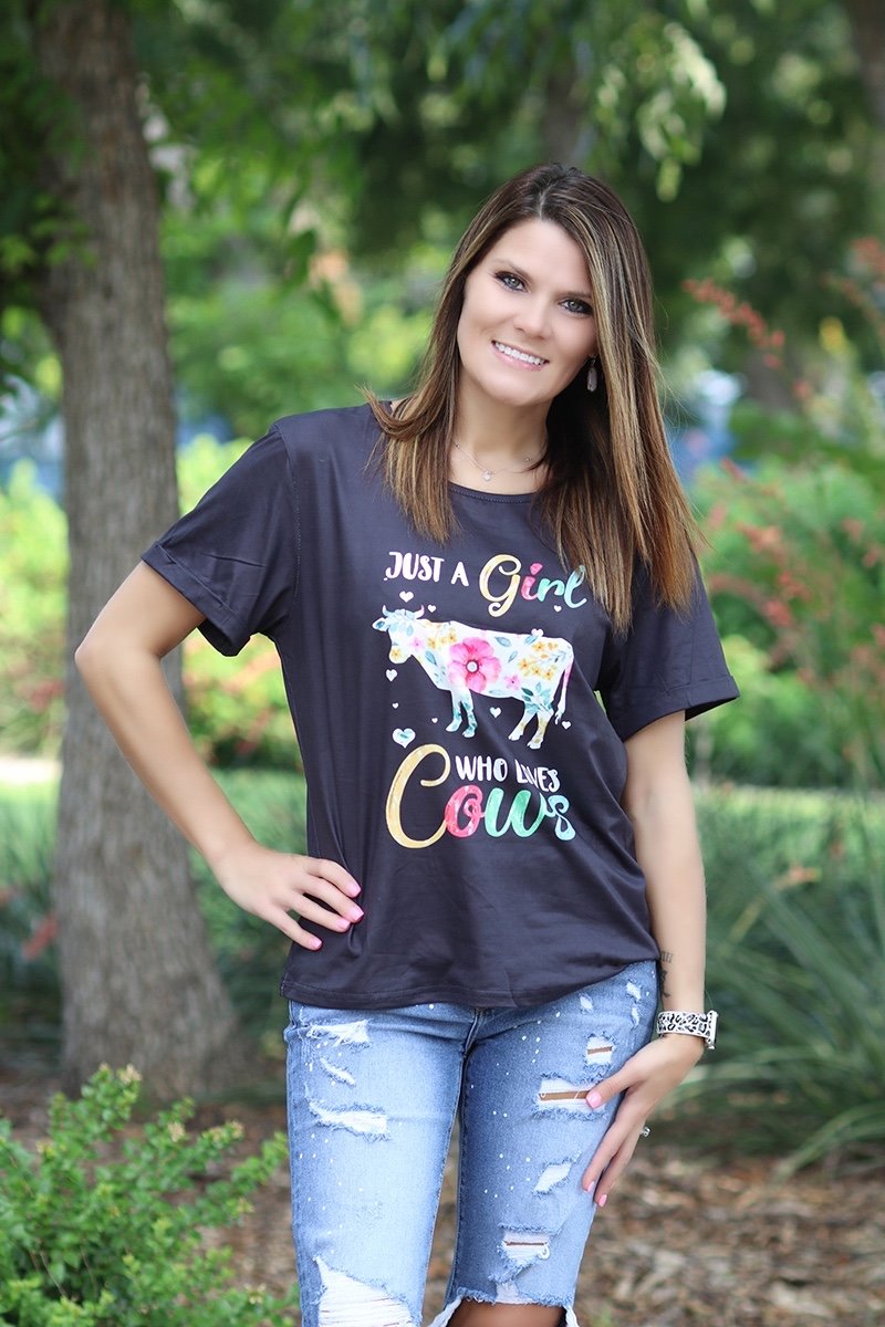 SALE Mommy &amp; Me Baby Youth Just a Girl Who Loves Cows T Shirt