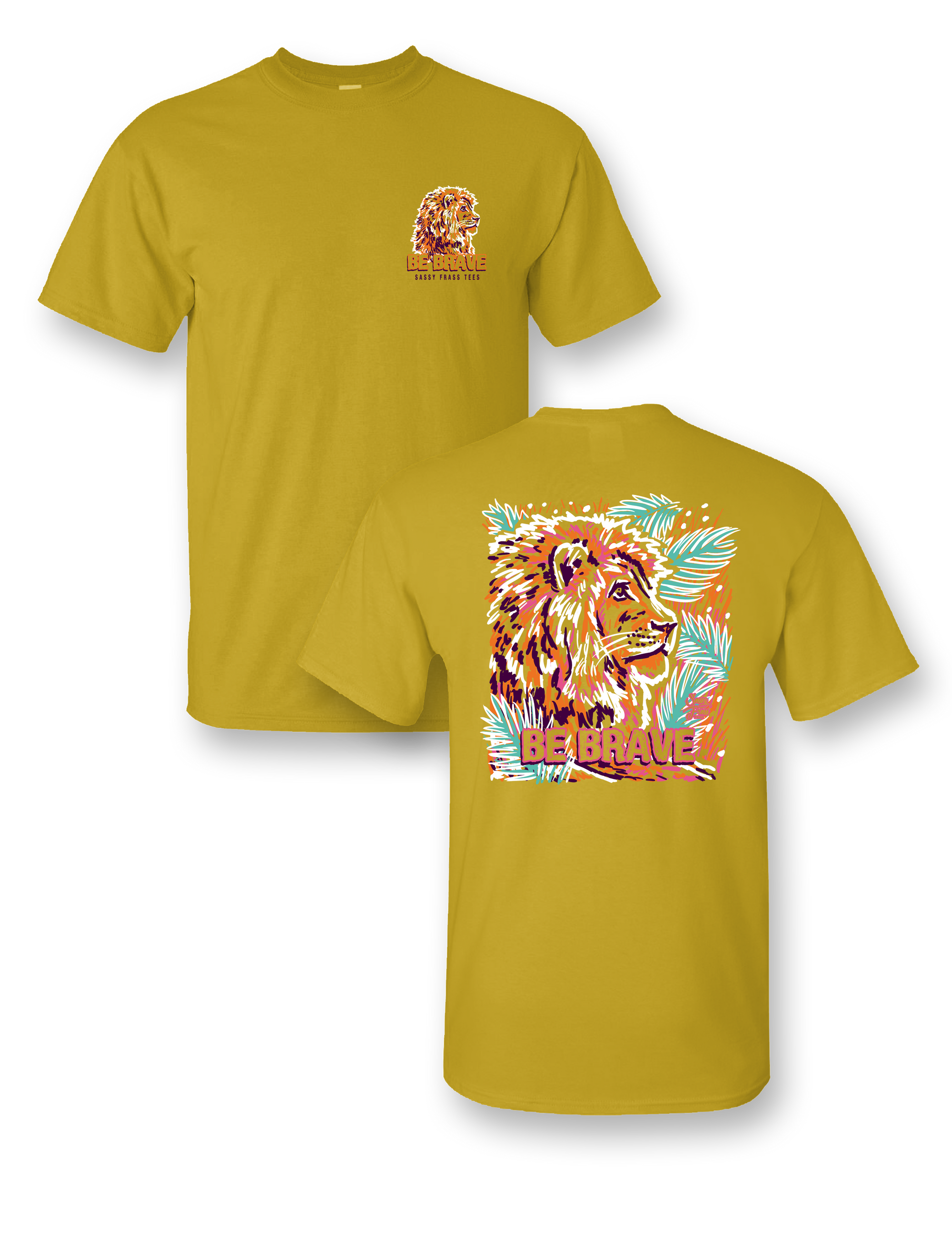 Sassy Frass Preppy Be Brave Lion Comfort Colors T-Shirt
