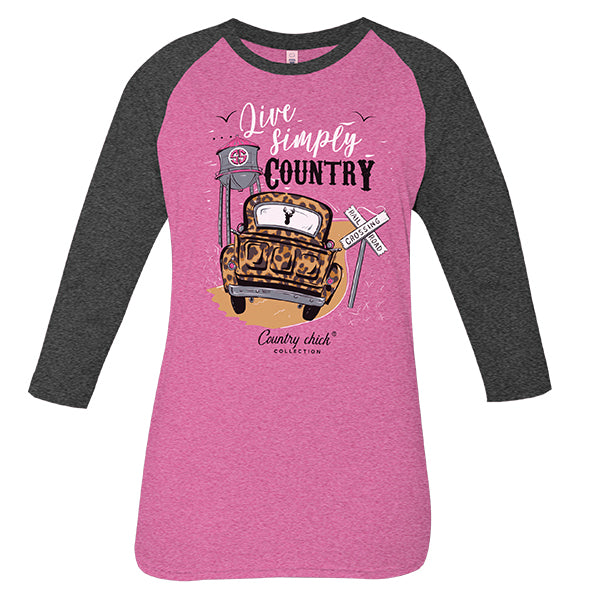 Country Chick By Simply Southern Live Country Long Sleeve T-Shirt - SimplyCuteTees