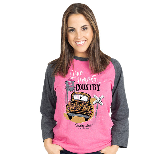 Country Chick By Simply Southern Live Country Long Sleeve T-Shirt - SimplyCuteTees