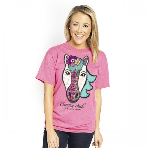 SALE Country Chick By Simply Southern Preppy Horse T-Shirt