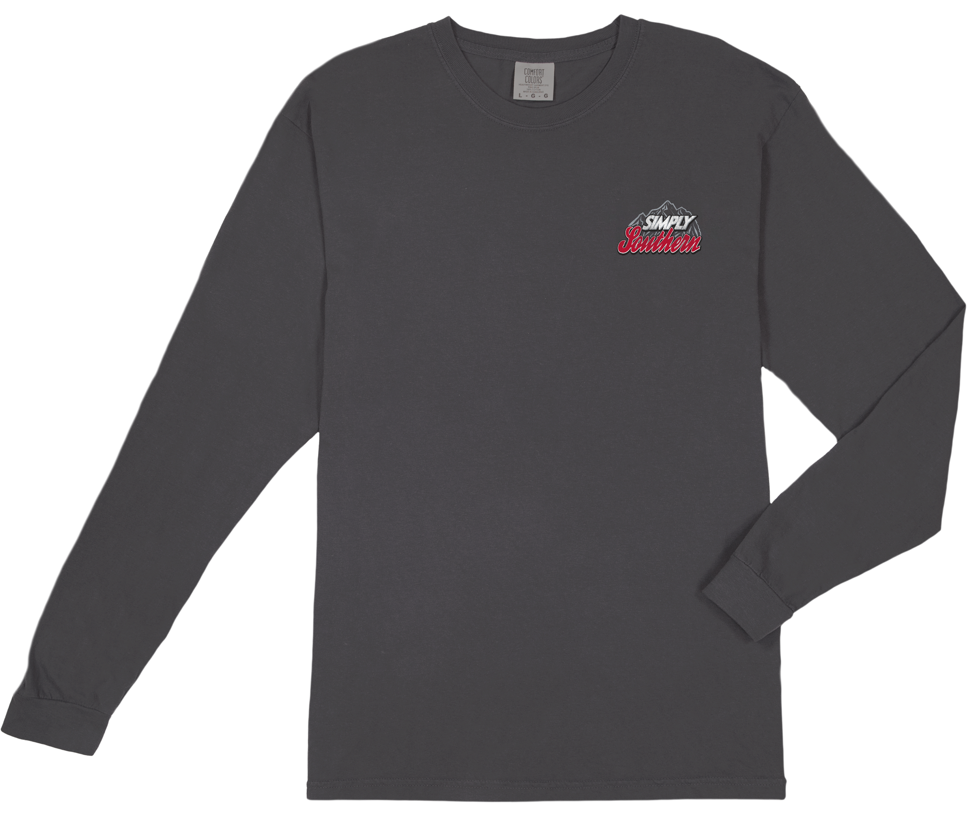 SALE Simply Southern Mountain Logo Unisex Comfort Colors Long Sleeve T-Shirt