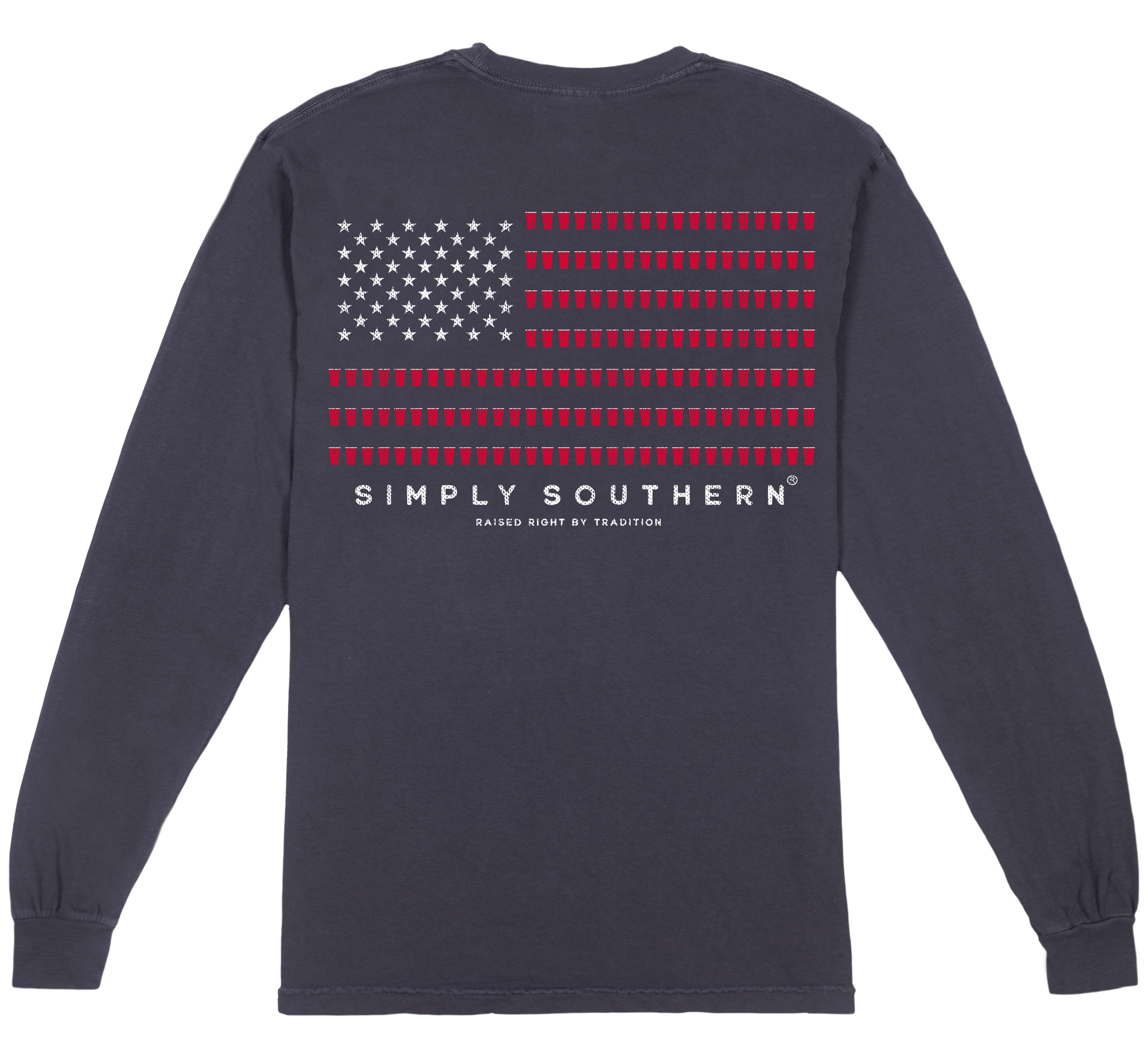 Simply Southern USA Red Cup Unisex Comfort Colors Long Sleeve T-Shirt - SimplyCuteTees